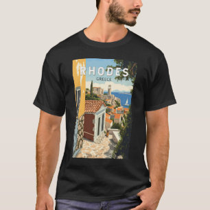 Rhodes Greece Old Town Travel Art Vintage T-Shirt