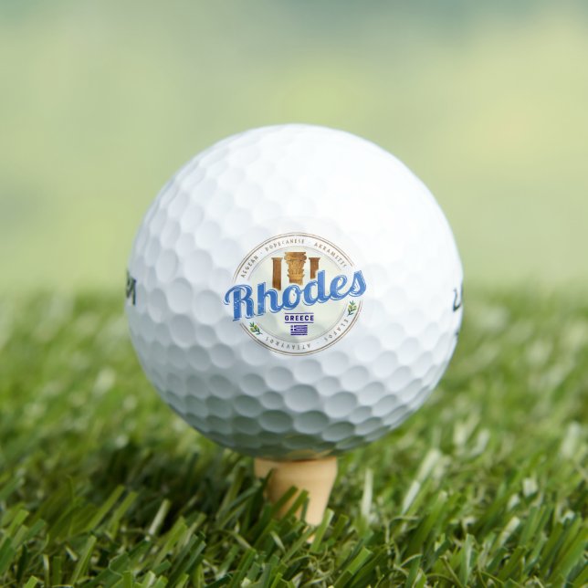 Rhodes Greece Vintage Island Aegean Souvenir Golf Balls (Insitu Tee)