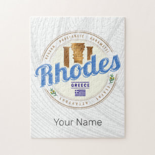 Rhodes Greece Vintage Island Aegean Souvenir Jigsaw Puzzle