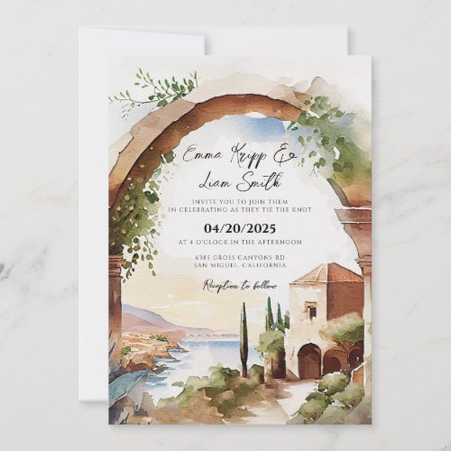 Rhodes Greek Wedding Destination Invitation