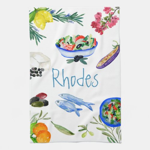 Rhodes Taverna Kitchen Tea Towel 