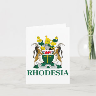 Rhodesia Coat Of Arms Zimbabwe Funny South Africa  Card