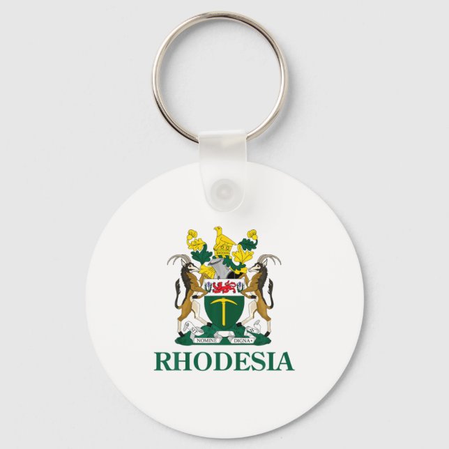 Rhodesia Coat Of Arms Zimbabwe Funny South Africa  Keychain (Front)