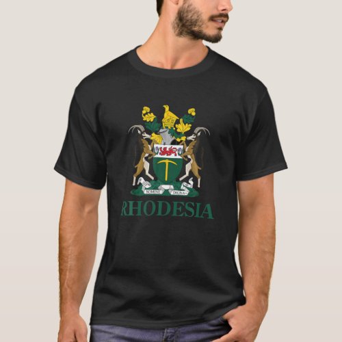 Rhodesia Coat Of Arms Zimbabwe Funny South Africa T_Shirt
