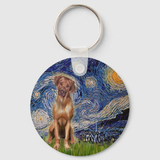 Rhodesian Ridgeback 1 - Starry Night Keychain