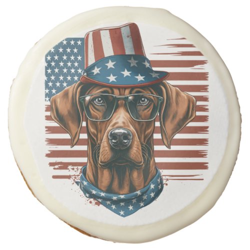  Rhodesian Ridgeback 4th of July Patriotic Sugar Cookie