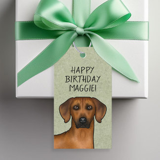 Rhodesian Ridgeback African Lion Dog Breed Green Gift Tags