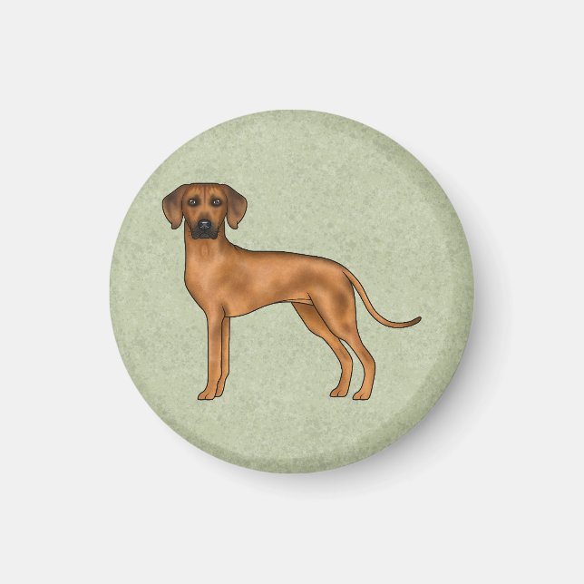 Rhodesian Ridgeback African Lion Dog Breed Green Magnet (Front)