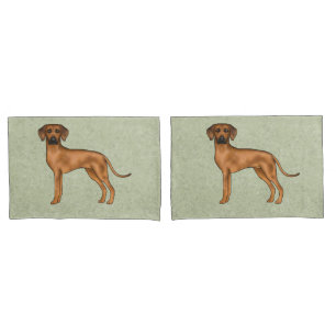 Rhodesian Ridgeback African Lion Dog Breed Green Pillow Case