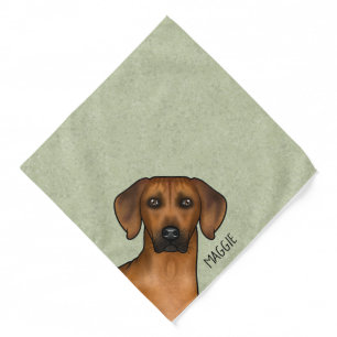 Rhodesian Ridgeback African Lion Dog Head And Name Bandana