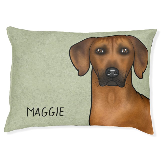Rhodesian Ridgeback African Lion Dog Head And Name Pet Bed (Front)