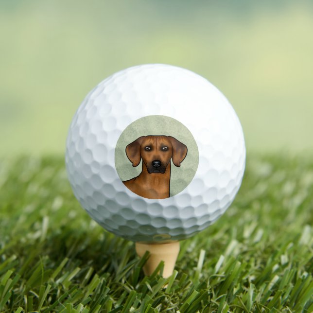 Rhodesian Ridgeback African Lion Dog Head Green Golf Balls (Insitu Tee)