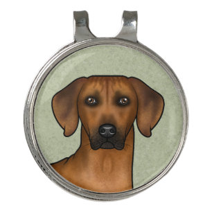 Rhodesian Ridgeback African Lion Dog Head Green Golf Hat Clip