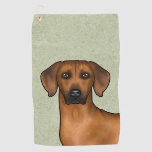 Rhodesian Ridgeback African Lion Dog Head Green Golf Towel