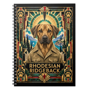 Rhodesian Ridgeback, Art Deco Dog Notebook