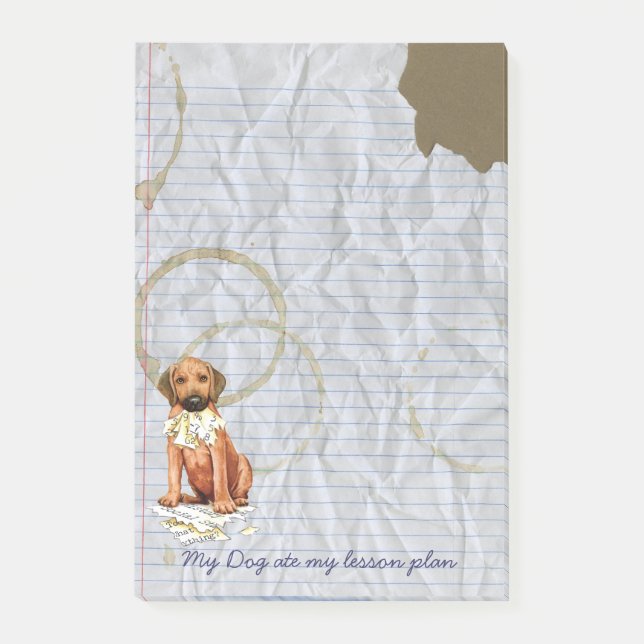 Rhodesian Ridgeback Ate Lesson Plan Post-it Notes (Front)
