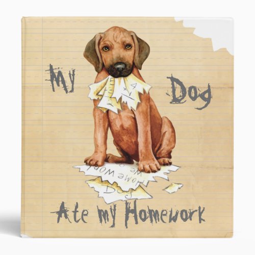 Rhodesian Ridgeback Ate My Homework 3 Ring Binder