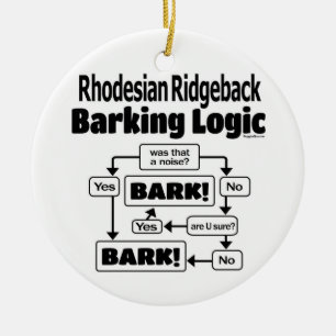 Rhodesian Ridgeback Barking Logic Ceramic Ornament