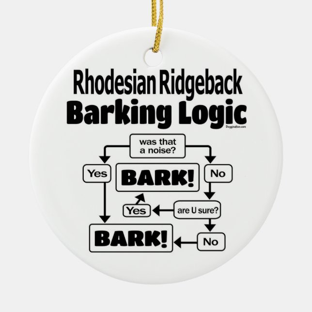 Rhodesian Ridgeback Barking Logic Ceramic Ornament (Front)