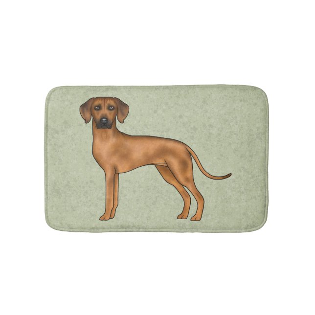Rhodesian Ridgeback Brown African Lion Dog Green Bath Mat (Front)