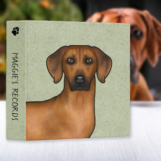 Rhodesian Ridgeback Brown African Lion Dog Head 3 Ring Binder