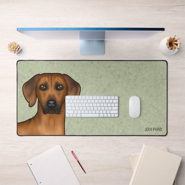 Rhodesian Ridgeback Brown African Lion Dog Head Desk Mat (Office 1)