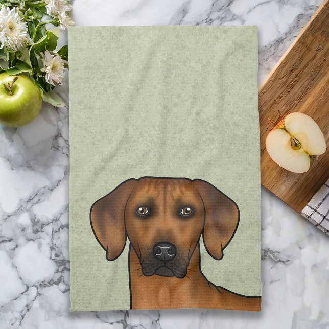 Rhodesian Ridgeback Brown African Lion Dog Head Kitchen Towel (Please note: This image is a digital mockup. The product may not be in scale.)