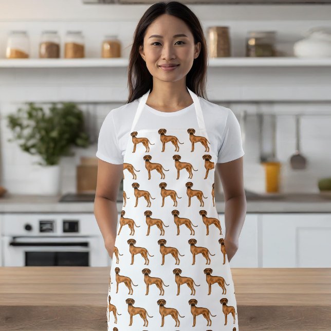 Rhodesian Ridgeback Brown African Lion Dog Pattern Apron (Please note: This image is a digital mockup.)