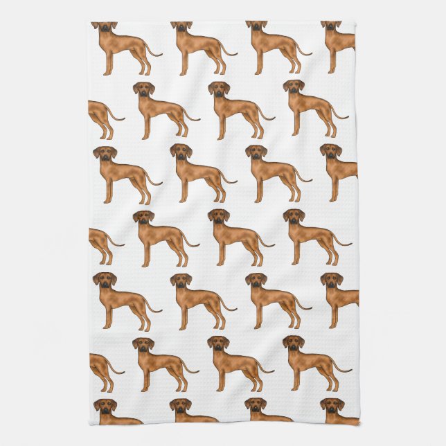 Rhodesian Ridgeback Brown African Lion Dog Pattern Kitchen Towel (Vertical)