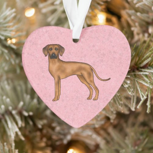 Rhodesian Ridgeback Brown African Lion Dog Pink Ornament