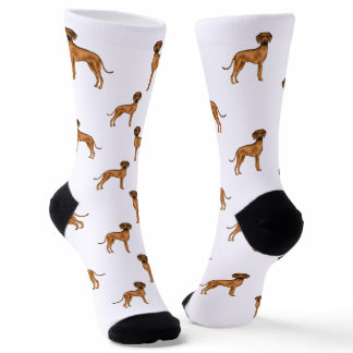 Rhodesian Ridgeback Brown Cartoon Lion Dog Pattern Socks