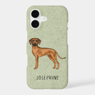 Rhodesian Ridgeback Brown Lion Dog With Name Green iPhone 17 Case