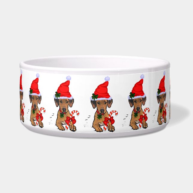Rhodesian Ridgeback Christmas  Bowl (Front)