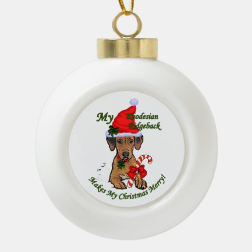Rhodesian Ridgeback Christmas Ceramic Ball Christmas Ornament