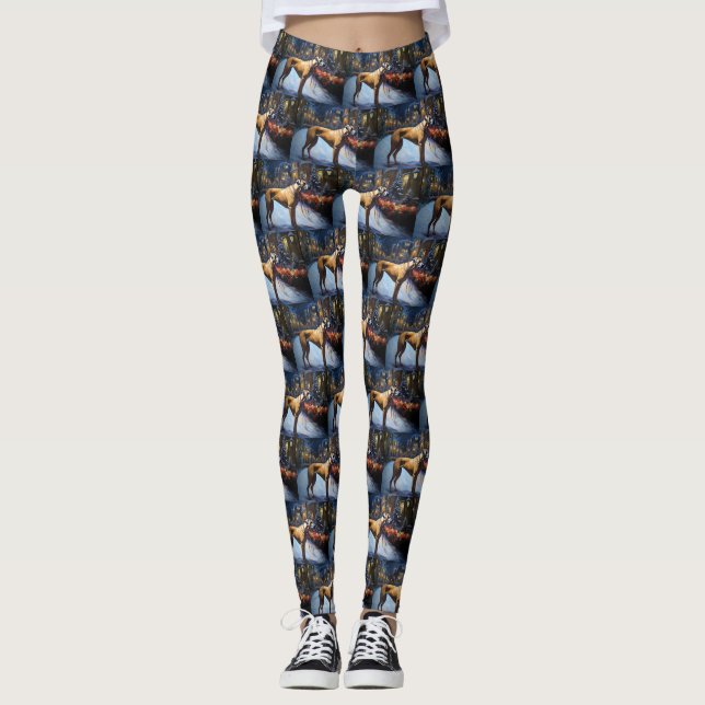 Rhodesian Ridgeback Christmas Festive Season Leggings (Front)