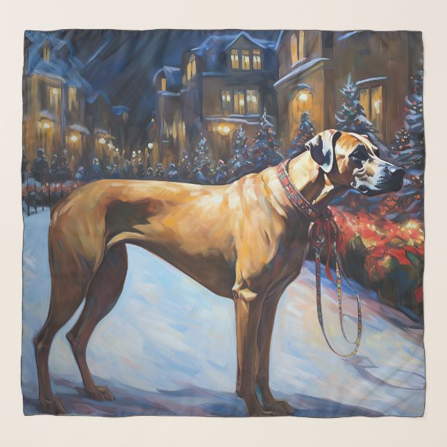 Rhodesian Ridgeback Christmas Festive Season Scarf (Front)