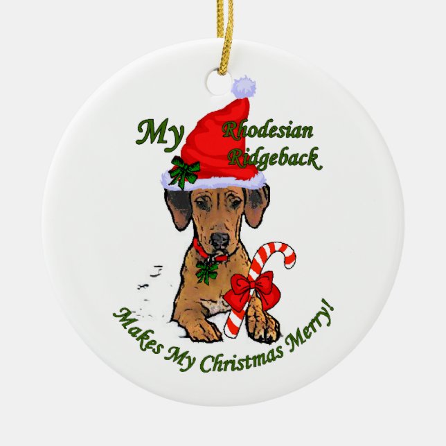 Rhodesian Ridgeback Christmas Gifts Ornament (Front)