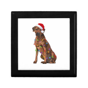 Rhodesian Ridgeback Christmas Lights Xmas Dog Love Gift Box