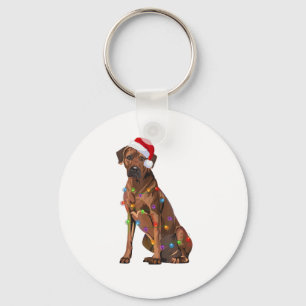 Rhodesian Ridgeback Christmas Lights Xmas Dog Love Keychain