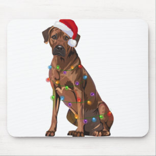Rhodesian Ridgeback Christmas Lights Xmas Dog Love Mouse Pad
