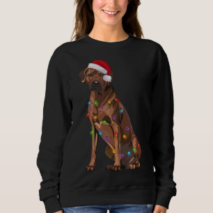 Rhodesian Ridgeback Christmas Lights Xmas Dog Love Sweatshirt