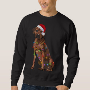 Rhodesian Ridgeback Christmas Lights Xmas Dog Love Sweatshirt