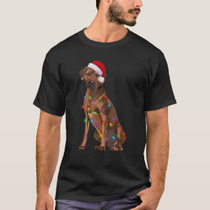 Rhodesian Ridgeback Christmas Lights Xmas Dog Love T-Shirt