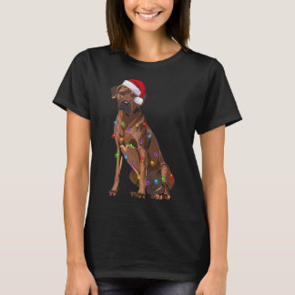 Rhodesian Ridgeback Christmas Lights Xmas Dog Love T-Shirt