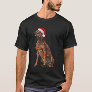 Rhodesian Ridgeback Christmas Lights Xmas Dog Love T-Shirt