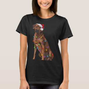Rhodesian Ridgeback Christmas Lights Xmas Dog Love T-Shirt