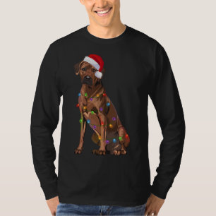 Rhodesian Ridgeback Christmas Lights Xmas Dog Love T-Shirt