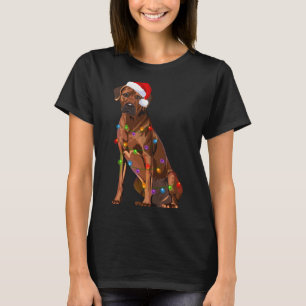 Rhodesian Ridgeback Christmas Lights Xmas Dog Love T-Shirt