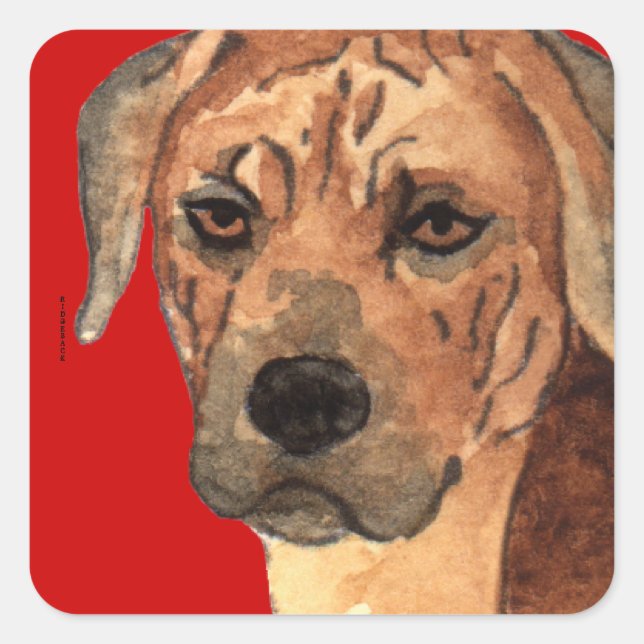 Rhodesian Ridgeback Color Block Square Sticker (Front)