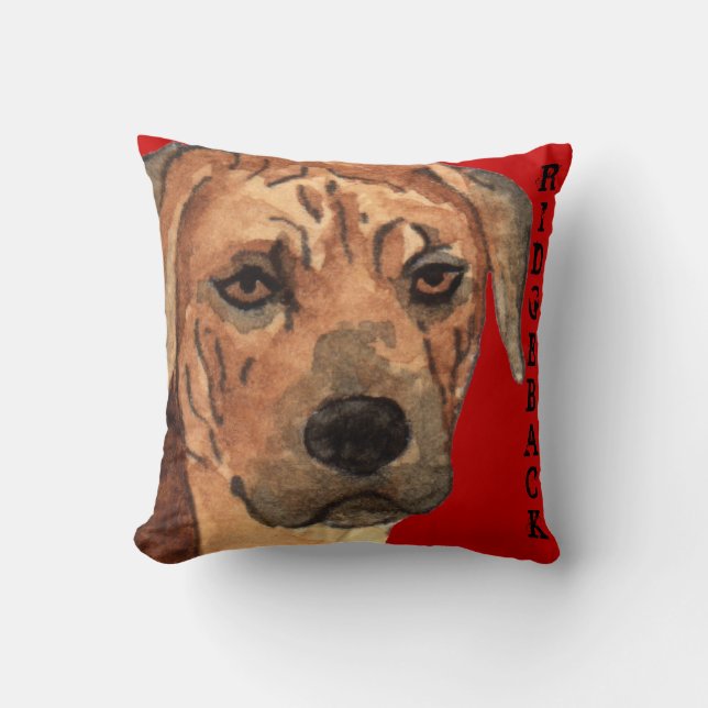 Rhodesian Ridgeback Color Block Throw Pillow (Front)